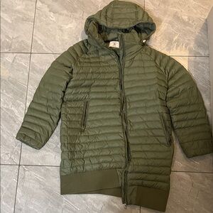 Aigle Olive Green Quilted Hooded Puffer Coat